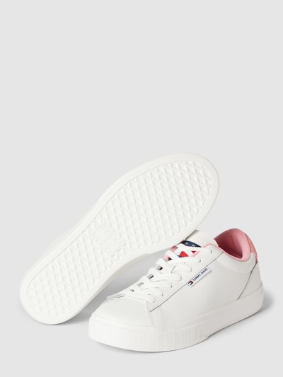 Tommy Jeans Leren sneakers met labeldetail Wit - 3