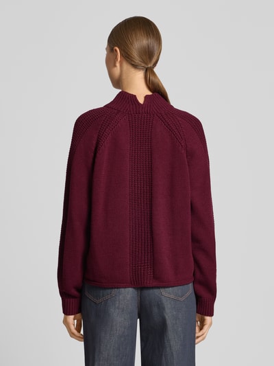Oui Gebreide pullover met opstaande kraag Bordeaux - 5