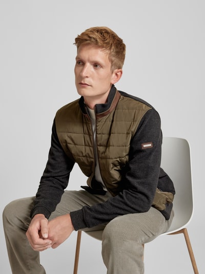 bugatti Sweatjacke mit Stehkragen Oliv 3