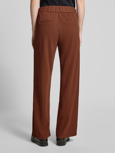 Zero Stoffen broek met achterzakken Middenbruin - 5