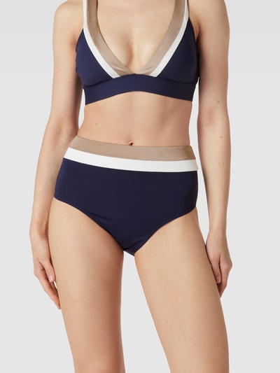 Esprit High waist bikinibroekje in colour-blocking-design, model 'TAYRONA' Marineblauw - 1