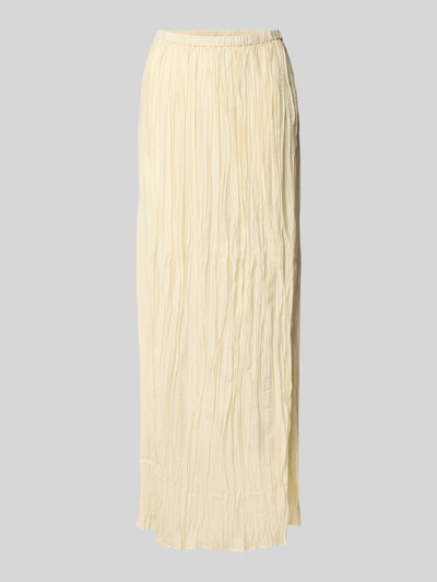 Produktfoto, Maxirock aus Viskose-Mix mit Strukturmuster Modell 'THEA' von Topshop in Creme, A-Linie, elastischer Bund, feine Textur.
