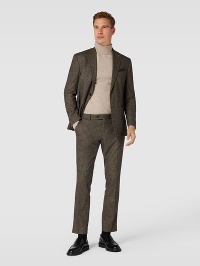 Carl Gross Anzug-Hose mit feinem Webmuster Modell 'Tomte' Mittelbraun 1