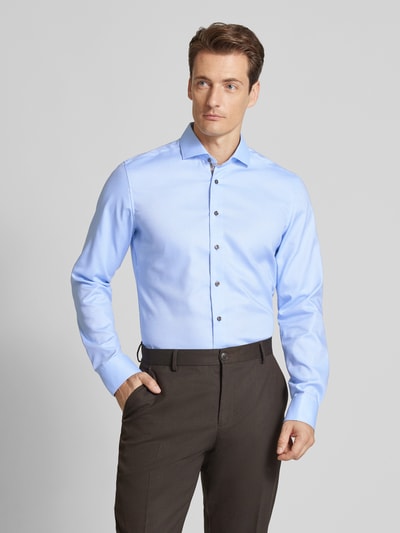 ETERNA Koszula biznesowa o kroju slim fit z listwą guzikową Błękitny 4