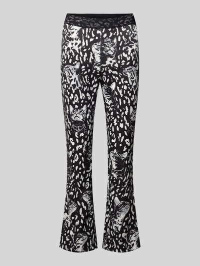 Marc Cain Bell bottom met all-over motief Zwart - 1