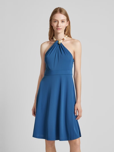 Lauren Ralph Lauren Knielange jurk met halter, model 'NANMALIE' Jeansblauw - 4