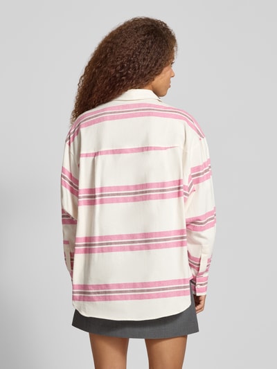 OH APRIL Relaxed fit overhemdblouse met labeldetail, model 'Vivian' Felroze - 5
