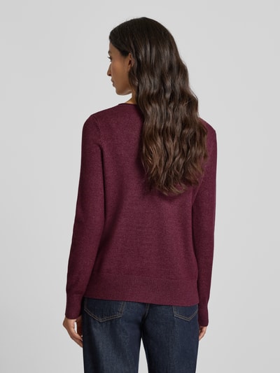 Christian Berg Woman Sweter z dzianiny z dekoltem w łódkę Wiśniowy melanż 5