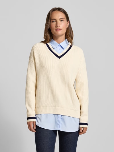 Mango Strickpullover im 2-in-1-Look Modell 'CHIARA' Beige 4