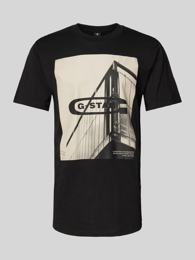 G-Star Raw T-Shirt mit Motiv- und Label-Print Modell 'oldskool' Black 2