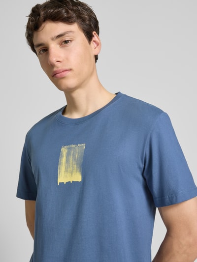 Calvin Klein Jeans T-shirt met labelprint Blauw - 3