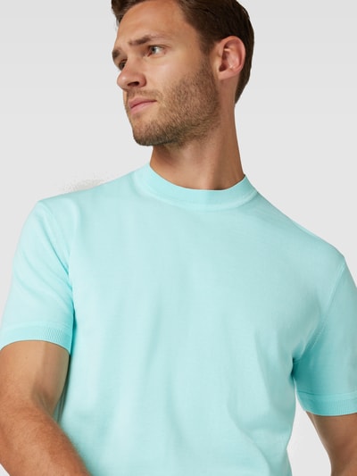 Emporio Armani T-shirt met opstaande kraag Aquablauw - 3