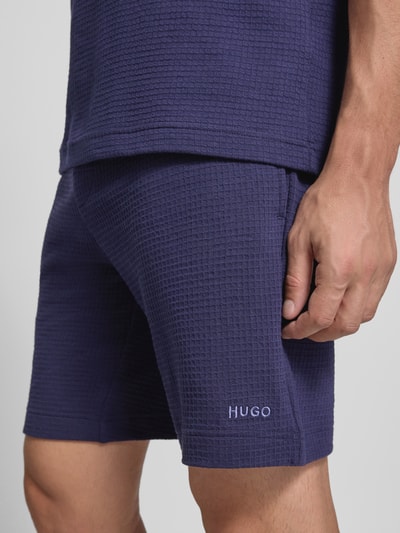 HUGO Regular fit sweatshirts van katoenmix, model 'AUSTIN SHORTS' Marineblauw - 3