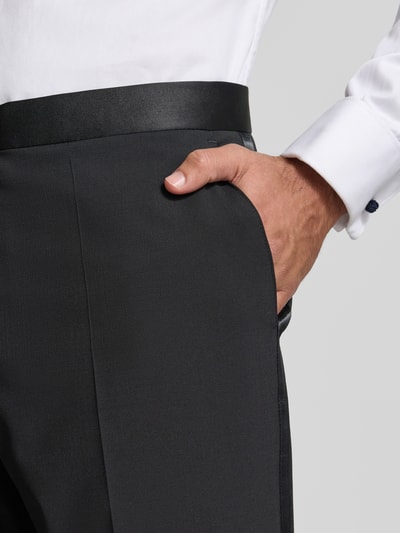 BOSS Spodnie do garnituru o kroju regular fit z mieszanki żywej wełny model ‘LEON’ Czarny 3