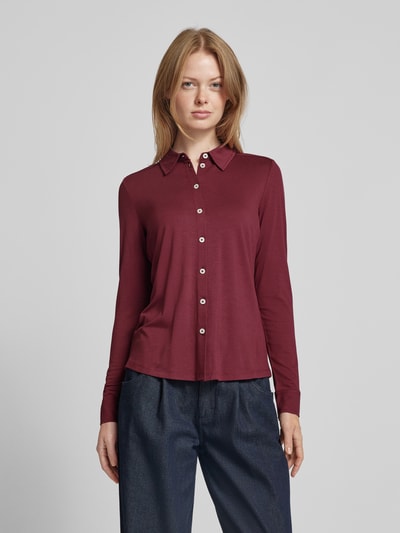 Marc O'Polo Regular Fit Jersey-Blusenshirt aus weichem Viskose-Mix Bordeaux 4