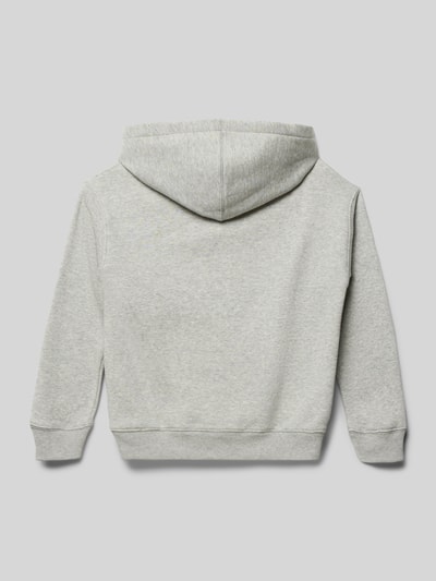 Productfoto, lichtgrijze Regular Fit Hoodie met Logo-Print van GAP, katoenmix, kangoeroezak, elastische boorden, capuchon.