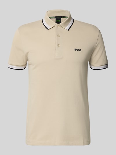 BOSS Green Regular Fit Poloshirt aus reiner Baumwolle Modell 'PADDY' Beige 2