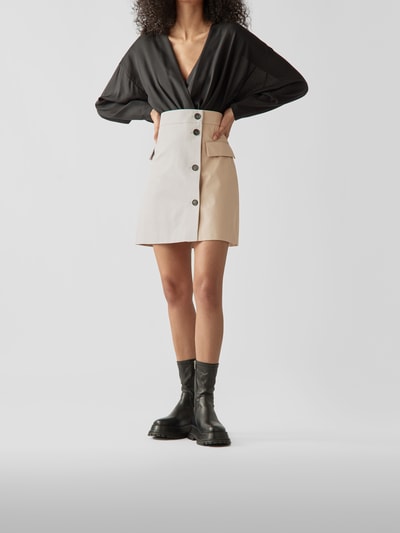 MSGM Rock mit Knopfleiste Beige 4