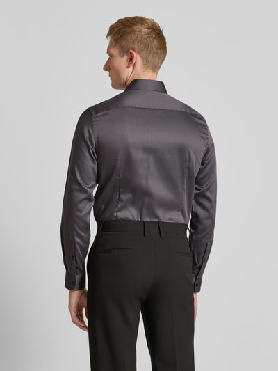 Jake*s Slim fit zakelijk overhemd met kentkraag Antraciet - 5