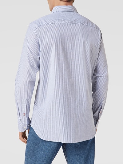 Tommy Hilfiger Regular fit vrijetijdsoverhemd met streepmotief, model 'CORE' Marineblauw - 5