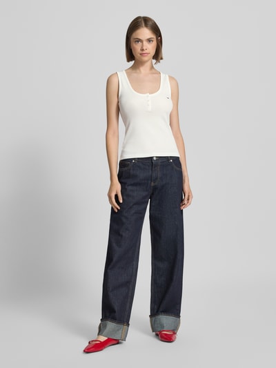 Tommy Jeans Top o kroju slim fit z mieszanki bawełny Złamany biały 1