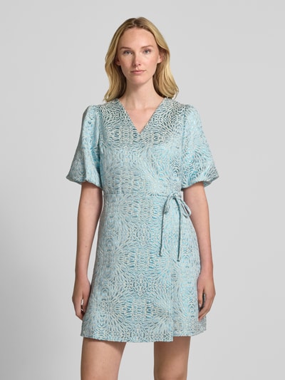 YAS Wikkeljurk met pofmouwen, model 'JACKY' Blauw - 4