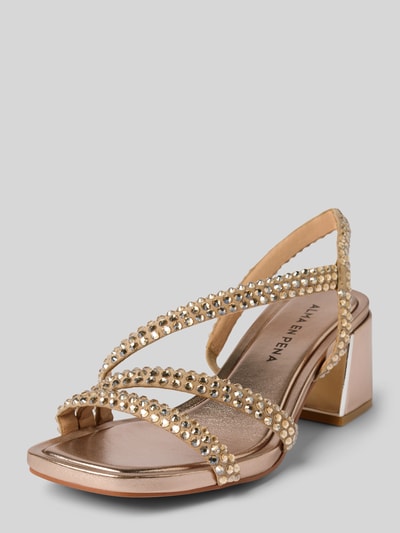 ALMA EN PENA Sandalette mit Ziersteinbesatz Metallic Braun 1