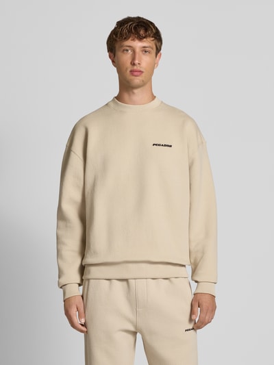 Pegador Oversized Sweatshirt mit Logo-Stitching und Rundhalsausschnitt Ecru 4