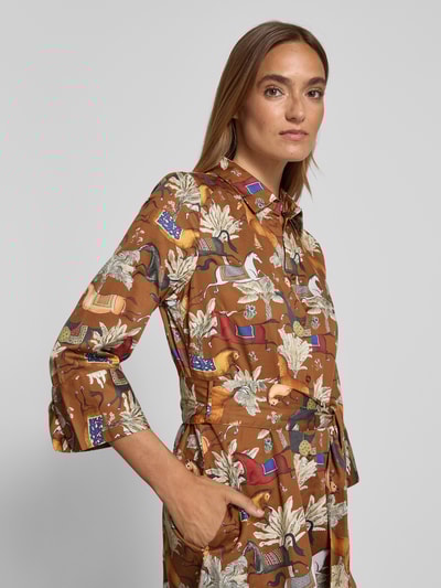 Christian Berg Woman Hemdblusenkleid mit Bindegürtel Cognac 3