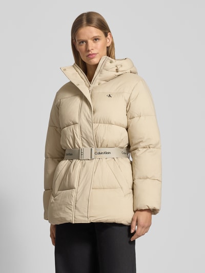 Calvin Klein Jeans Płaszcz pikowany z kapturem Szarobrązowy 4