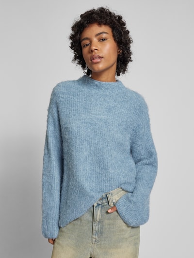 Pieces Loose fit gebreide pullover met scheerwol, model 'AMALA' Bleu - 3