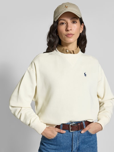 Polo Ralph Lauren Oversized Sweatshirt mit Label-Stitching Offwhite 3