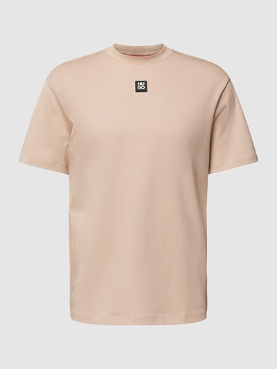 HUGO T-Shirt mit Label-Patch Modell 'Dalile' Beige 2