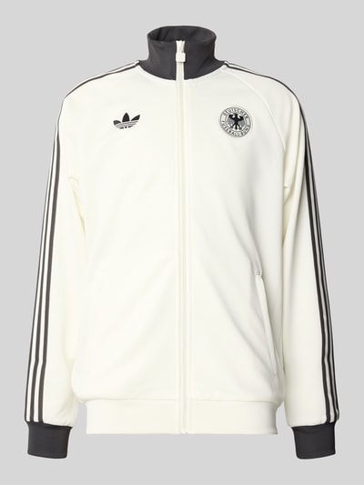 Produktfoto, Regular Fit Trainingsjacke mit Vereins Logo Applikation Modell 'BLACAS' von adidas Originals, Optik: Unifarben, Langarm, Stehkragen, Reißverschluss, Kontraststreifen, Logo-Stitching, Rumpfabschluss: Gerippt, Ärmelabschluss: Gerippt, Eingrifftaschen