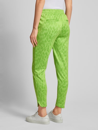 ICHI Slim fit sweatpants met etskanteffect, model 'Kate' Groen - 5