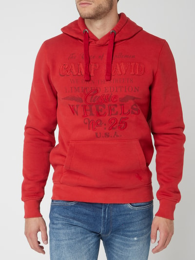 Camp David Hoodie mit Logo-Aufnähern Rot 4