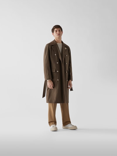 Lardini Trenchcoat aus Kaschmir-Mix Dunkelgrün 1