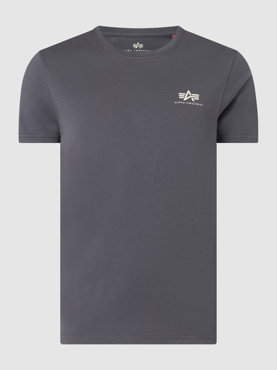 Alpha Industries T-Shirt mit Logo-Print Modell 'Basic T' Dunkelgrau 1