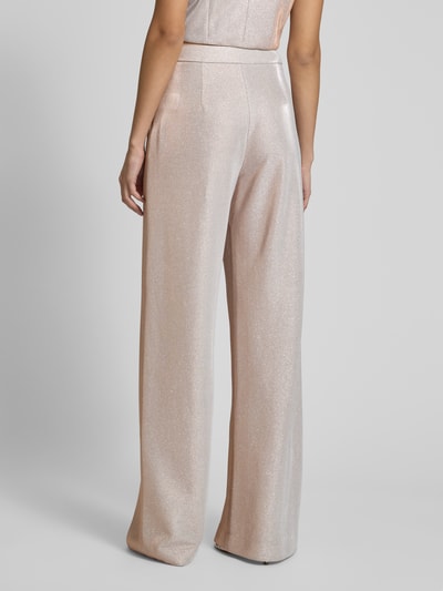 Jake*s Cocktail Wide fit stoffen broek met elastische band Metallic beige gemêleerd - 5