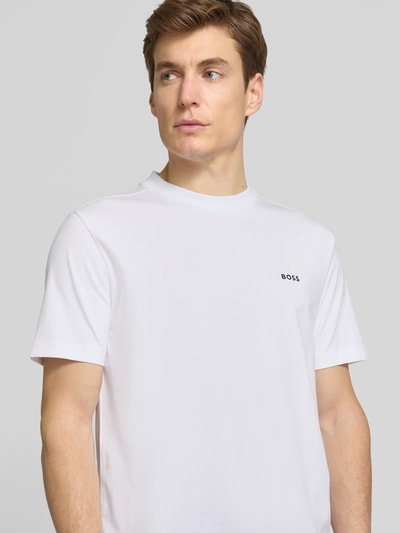 BOSS Green T-Shirt mit Label-Print Weiss 3