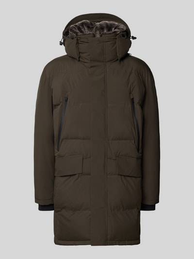 Strellson Regular fit lange jas met afneembare capuchon Olijfgroen - 2