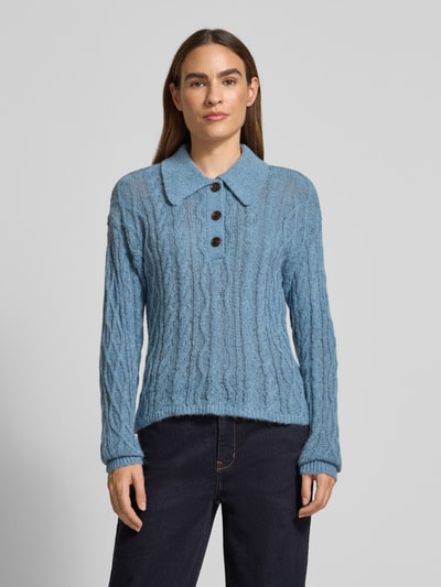 Scotch & Soda Gebreide pullover met kabelpatroon Jeansblauw - 4