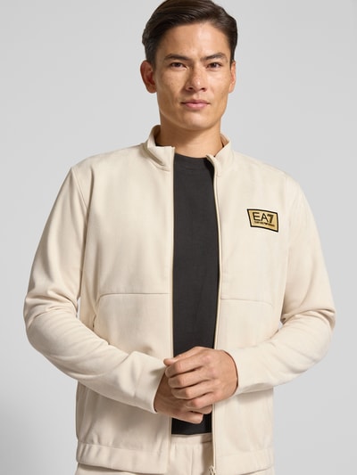 EA7 Emporio Armani Sweatjack met tweewegsritssluiting Zand - 3