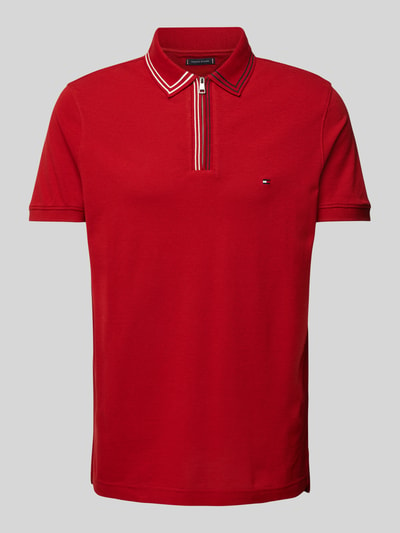 Tommy Hilfiger Regular Fit Poloshirt mit Logo-Stitching Dunkelrot 2