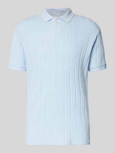 SELECTED HOMME Slim fit poloshirt met structuurmotief, model 'JADEN' Hemelsblauw - 2