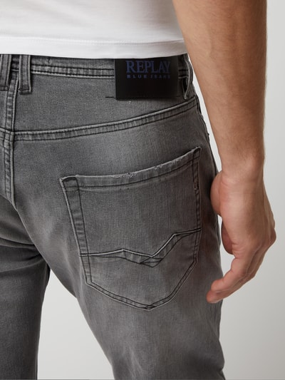 Replay Comfort fit jeans met stretch, model 'Rocco' Middengrijs - 3