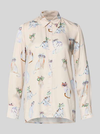 Emily Van den Bergh Regular Fit Bluse mit Manschetten Beige 2