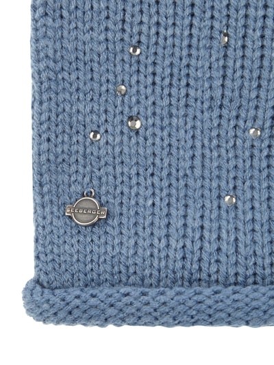 Seeberger Beanie mit Ziersteinbesatz Jeansblau 2