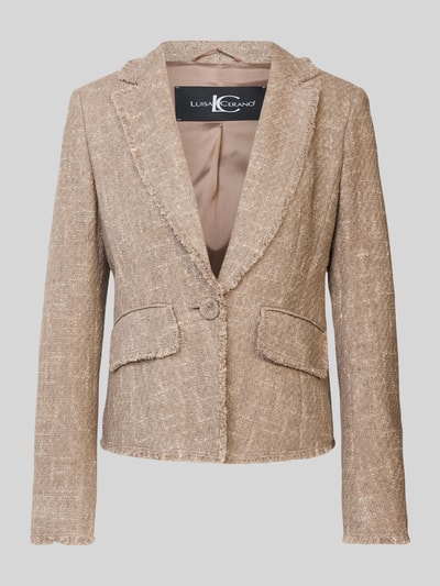 Luisa Cerano Blazer mit Fransen Mud 1