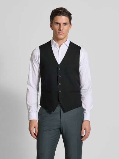 s.Oliver BLACK LABEL Slim Fit Anzugweste mit kurzen Seitenschlitzen Modell 's.O PURE' Black 4